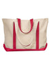 Liberty Bags Carmel Classic XL Cotton Canvas Resort Tote NATURAL RED