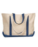 Liberty Bags Carmel Classic XL Cotton Canvas Resort Tote NATURAL ROYAL