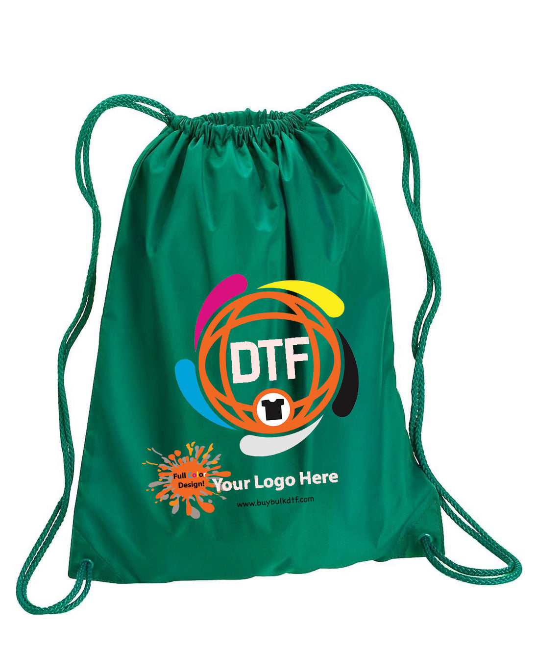 Large Drawstring Bag KELLY GREEN