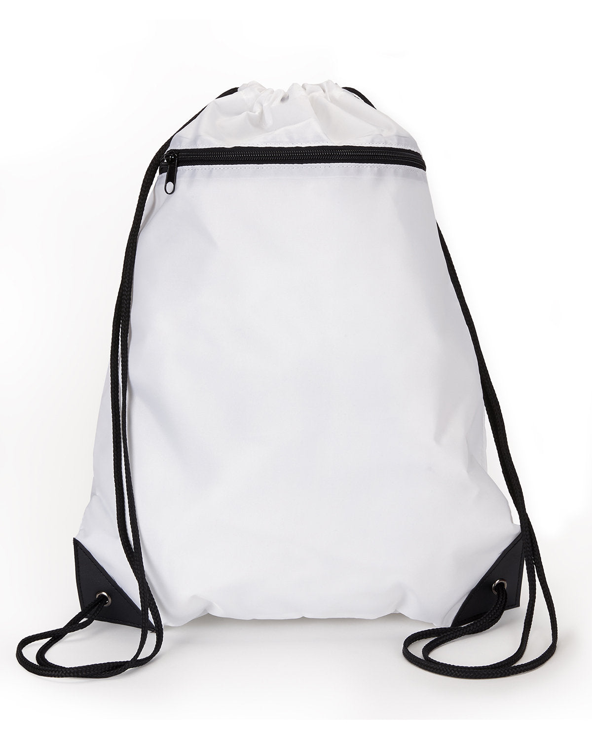 Liberty Bags Zipper Drawstring Backpac WHITE