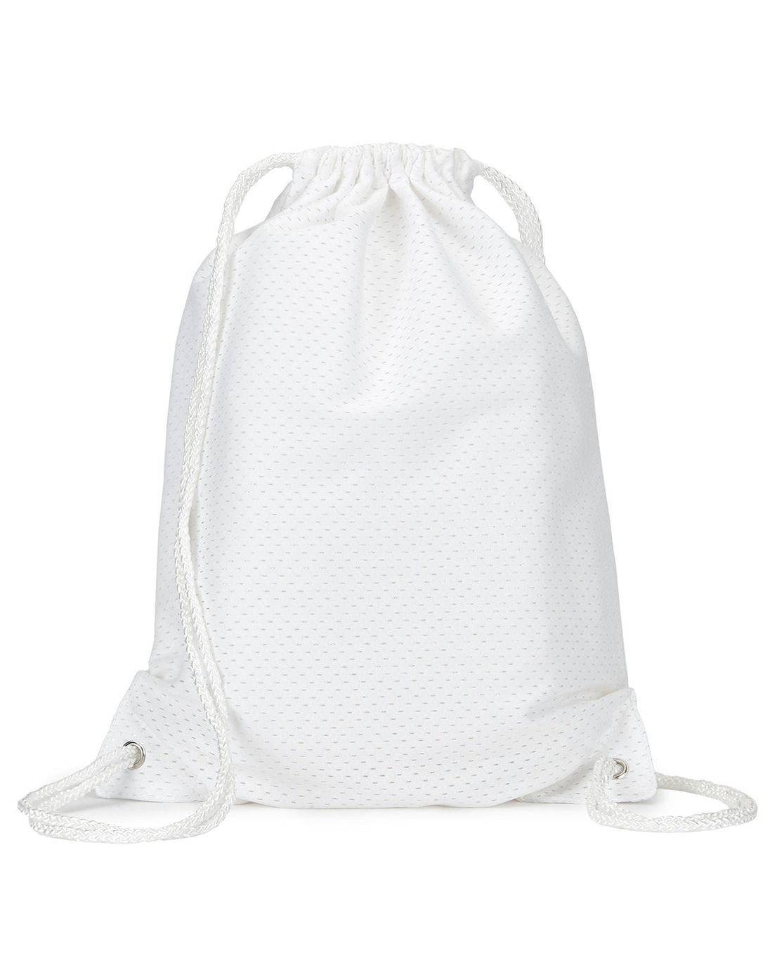 Liberty Bags Jersey Mesh Drawstring Bag WHITE