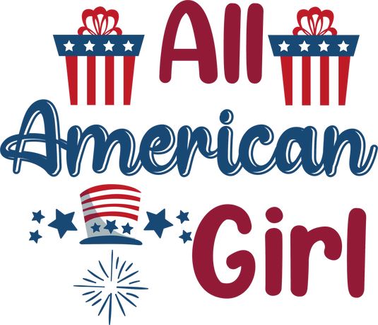 All American girl Ready to Press DTF Heat Transfers