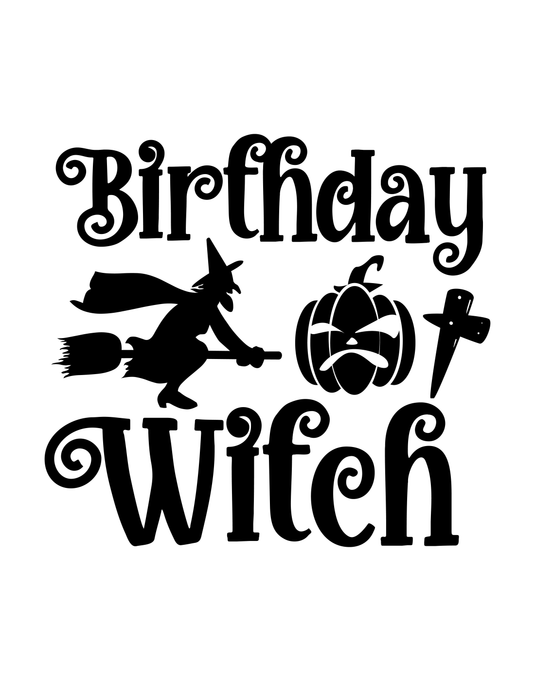 Birthday Witch Ready to Press DTF Heat Transfers