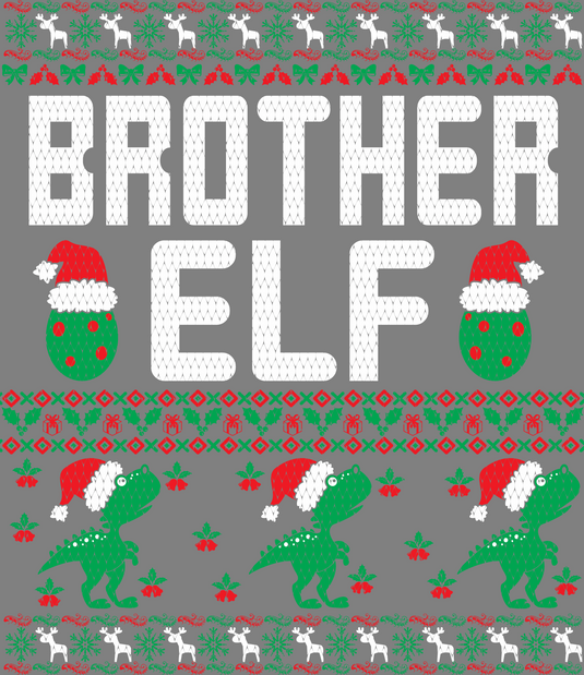 Brother Elf Ugly Christmas Sweater Party Ready to Press DTF Heat Transfers
