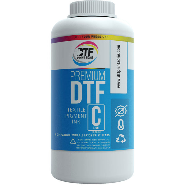 Premium CMYK DTF Ink - 1 liter Cyan