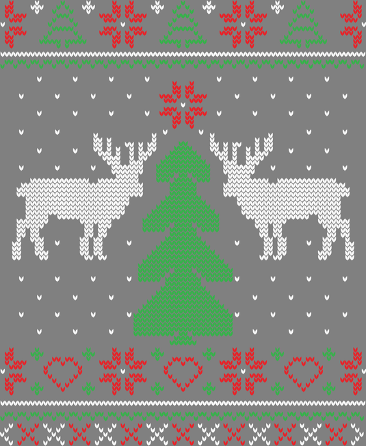 Holiday Deer Ugly Christmas Sweater Party Ready to Press DTF Heat Transfers