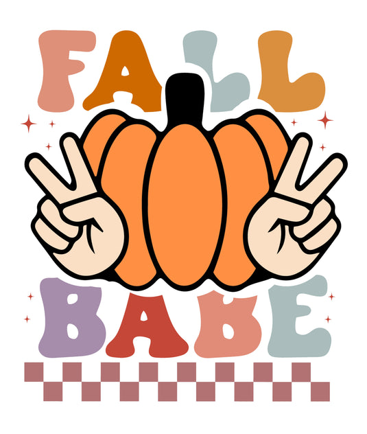 Fall Babe Retro Pumpkin- Ready to Press DTF Heat Transfers