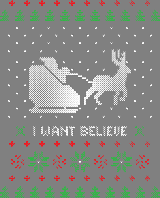 I Want Believe Transparent Ugly Christmas Sweater Party Ready to Press DTF Heat Transfers