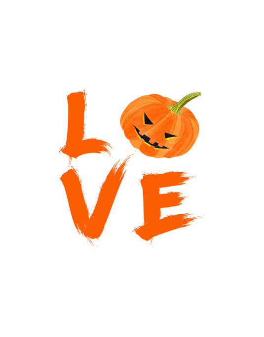 Love Pumpkin Halloween Ready to Press DTF Heat Transfers