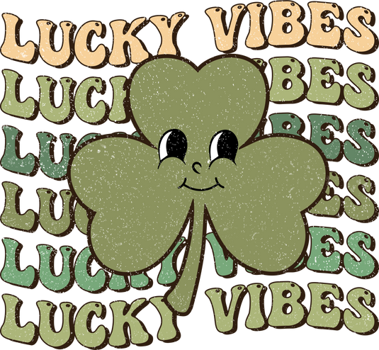 Lucky Vibes Clover Ready To Press DTF Heat Transfers