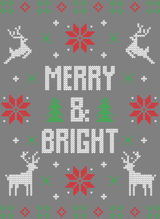 Merry Bright Ugly Christmas Sweater Party Ready to Press DTF Heat Transfers