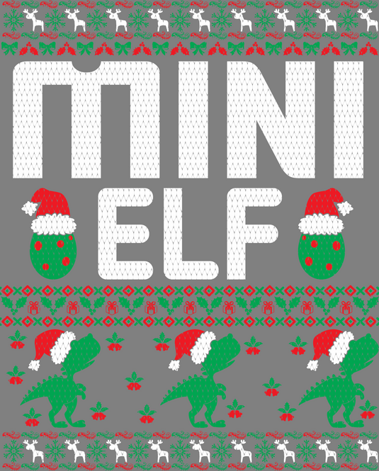 Mini Elf Ugly Christmas Sweater Party Ready to Press DTF Heat Transfers