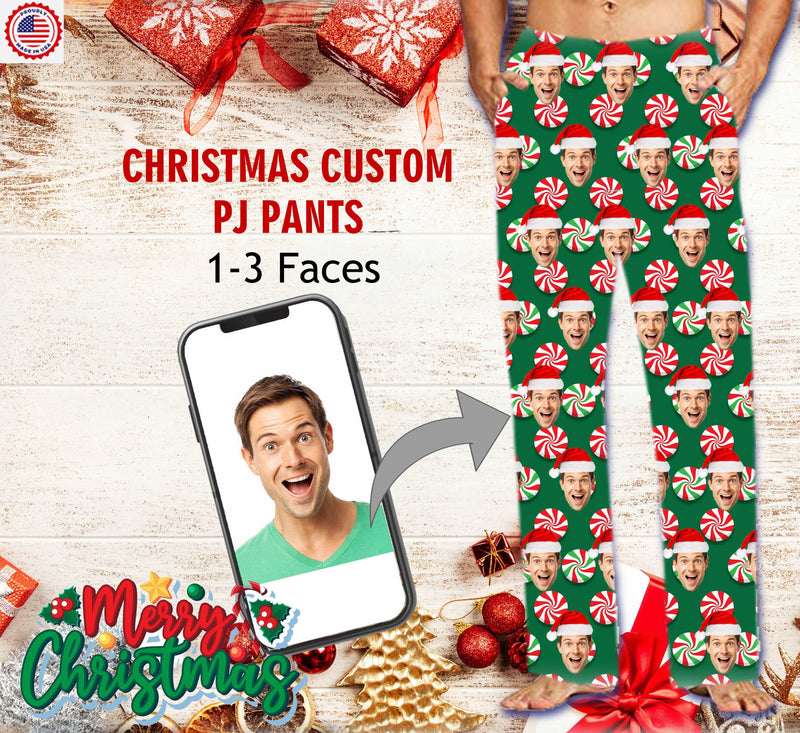 Load image into Gallery viewer, Custom Face Pajama Pants Select Pattern
