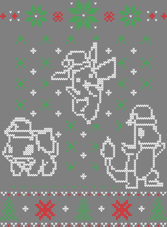 Pocket Monster Ugly Christmas Sweater Party Ready to Press DTF Heat Transfers