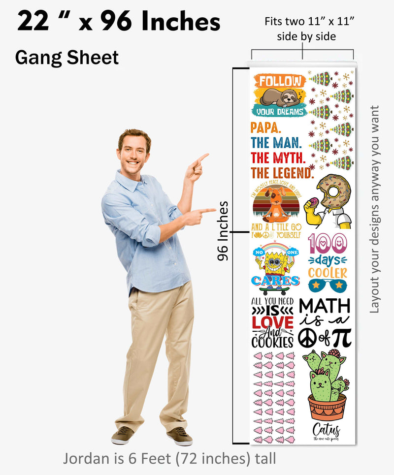 Load image into Gallery viewer, Custom DTF Gang Transfer Rolls - Multiple Sizes - Upload Ready to Print Gang Sheet
