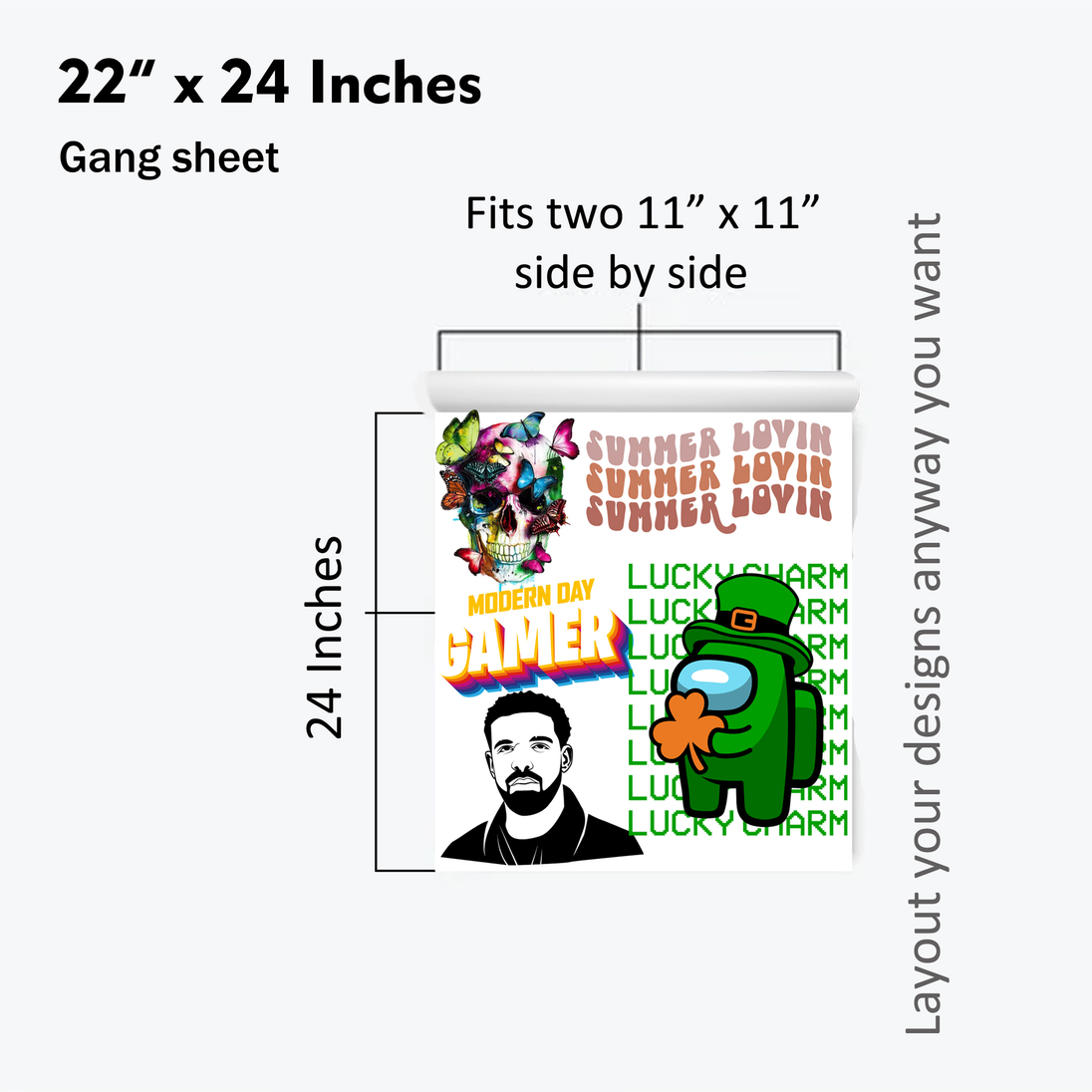 DTF Gang Sheet Builder - Multiple Sizes