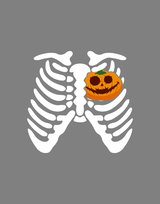 Skeleton pumpkin heart Ready to Press DTF Heat Transfers