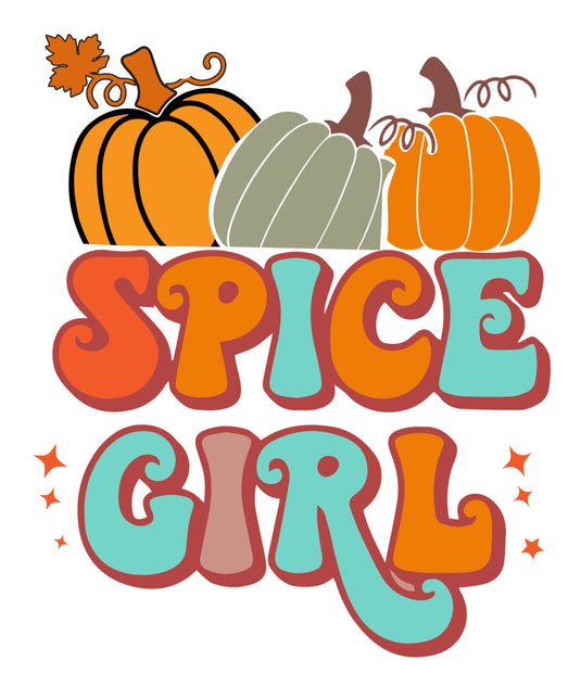 Spice Girl 3 Pumpkin Design Ready to Press DTF Heat Transfers