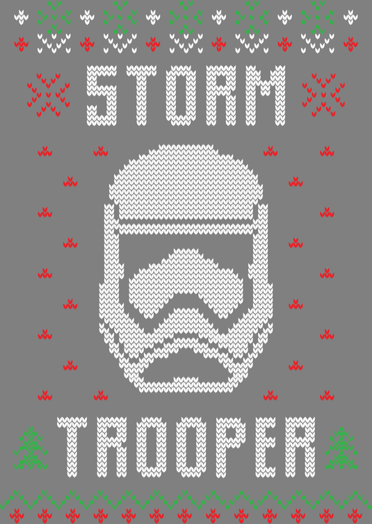 Stormtrooper Helmet Ugly Christmas Sweater Party Ready to Press DTF Heat Transfers