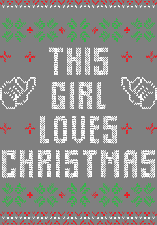 This Girl Loves Christmas Ugly Christmas Sweater Party Ready to Press DTF Heat Transfers