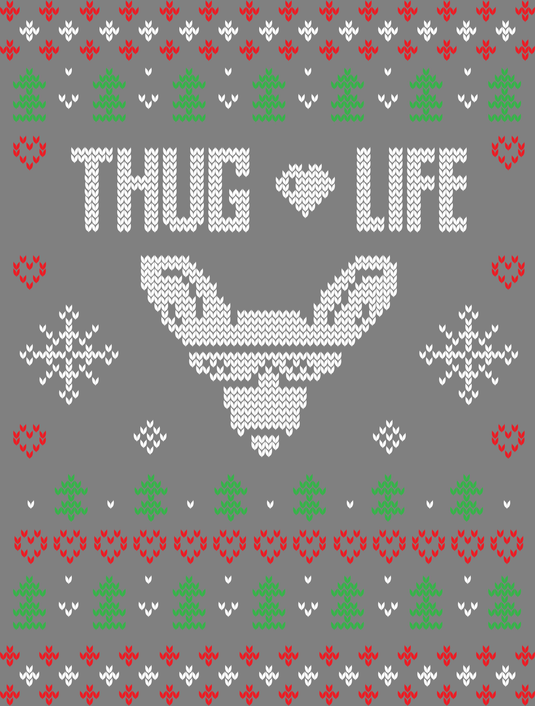 Thug Life Ugly Christmas Sweater Party Ready to Press DTF Heat Transfers