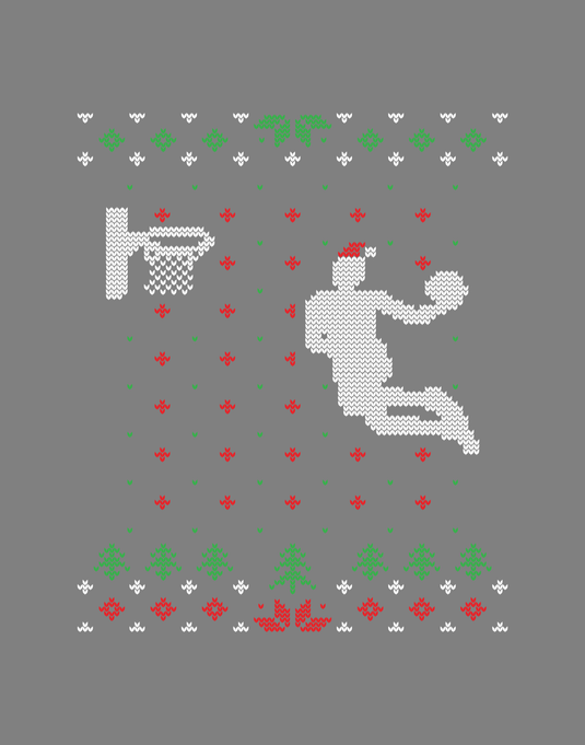 Basketball dunk christmas ugly sweater Ready to Press DTF Heat Transfers