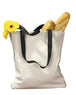 BAGedge Canvas Tote with Contrasting Handles NATURAL BLACK