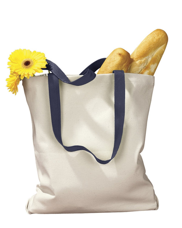 BAGedge Canvas Tote with Contrasting Handles NATURAL NAVY