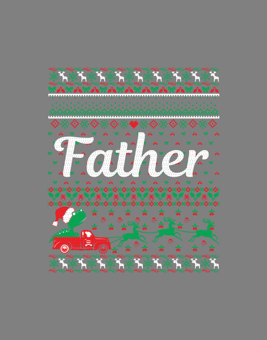 Father christmas ugly sweater party Ready to Press DTF Heat Transfers