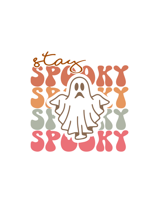 Stay spooky ghost outline  Ready to Press DTF Heat Transfers
